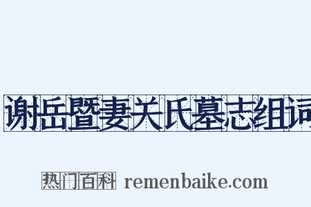 谢岳暨妻关氏墓志组词是什么意思的图片